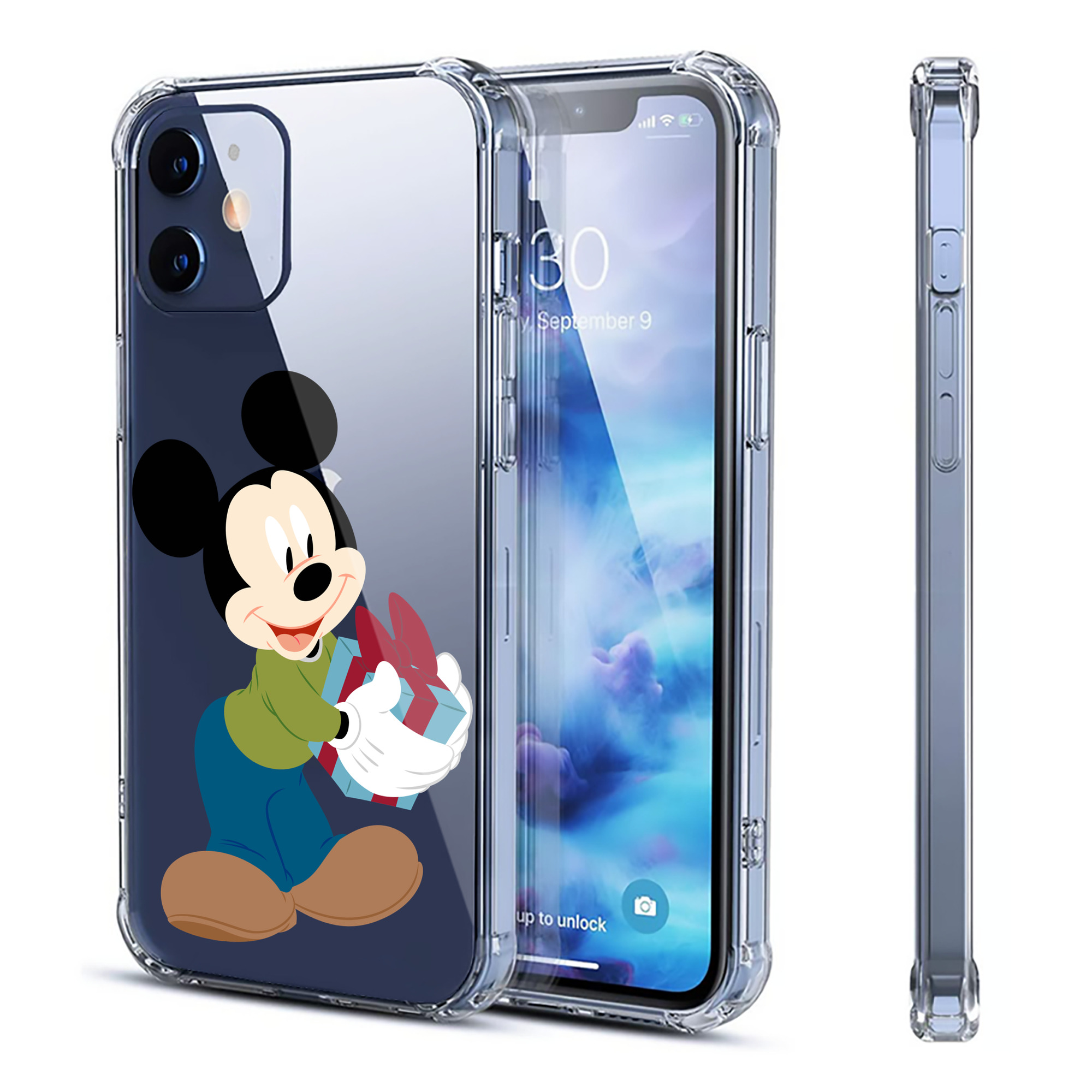 （画像用） ミッキーマウス Mickey Mouse 【iPhone 12シリーズ対応】透明スマホケース（クリアソフトケース）